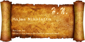 Hajma Nikoletta névjegykártya