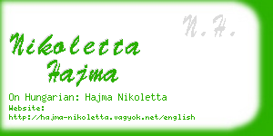 nikoletta hajma business card